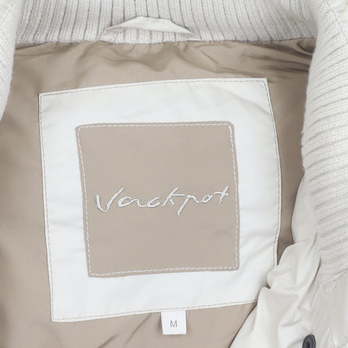 Jackpot Women Beige Hooded Puffer Waistcoat M Quilted Winter