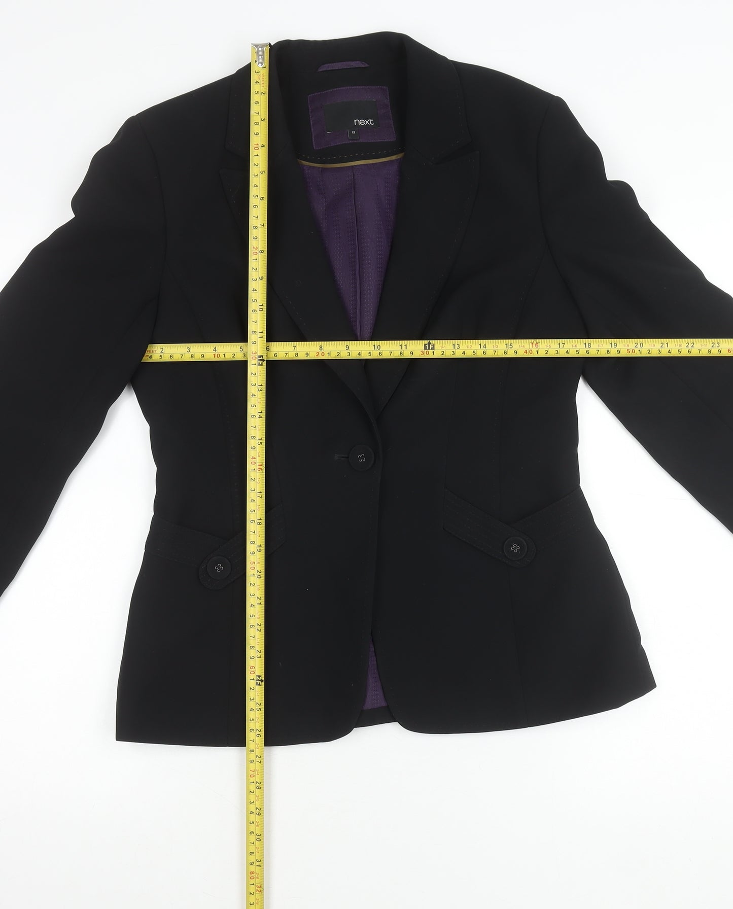 Next Womens Black Size 12 Suit Jacket Blazer Workwear Formal