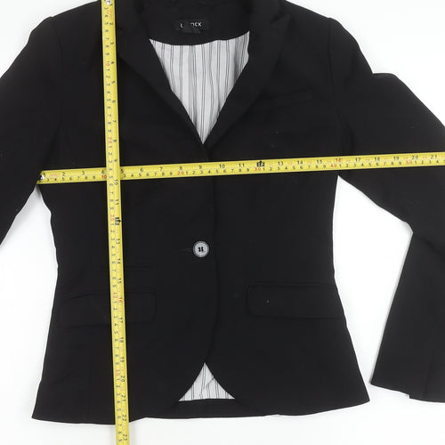 Lindex Women’s Black Tailored Blazer UK 8 One-Button Jacket