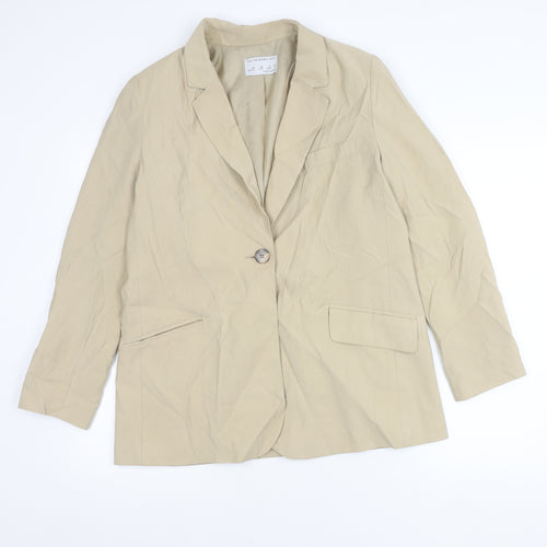 Primark Women Beige UK 10 Blazer Jacket Tailored Workwear