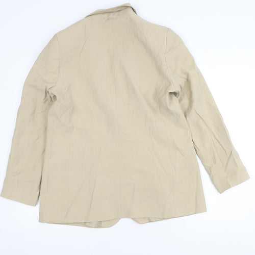 Primark Women Beige UK 10 Blazer Jacket Tailored Workwear