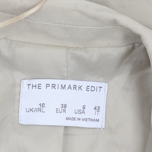 Primark Women Beige UK 10 Blazer Jacket Tailored Workwear