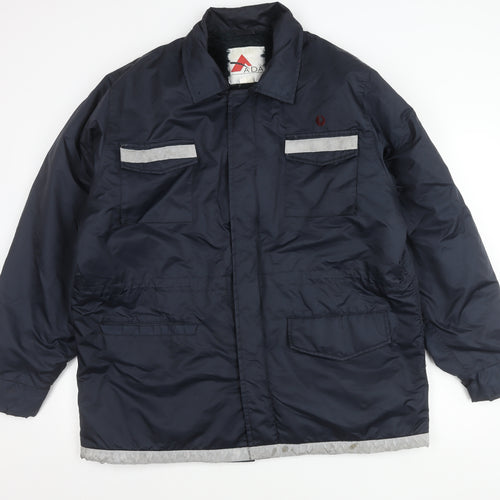 ADA Men's Blue XL Workwear Jacket Reflective Pockets Winter