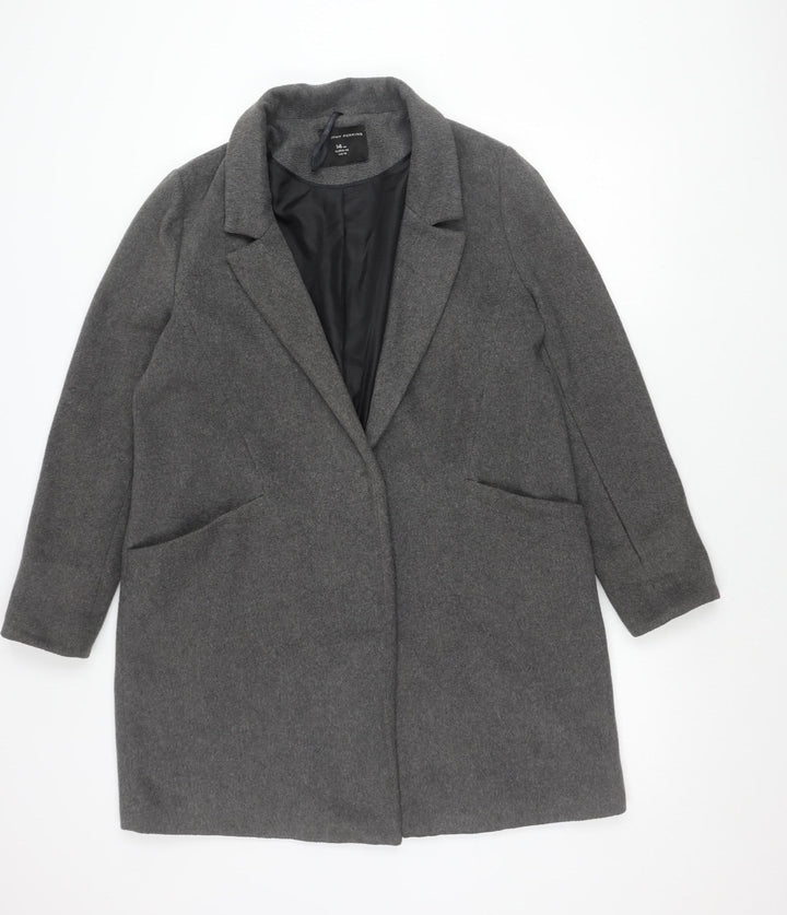 Dorothy Perkins Women’s Grey Size 14 Mid-Length Coat Workwear