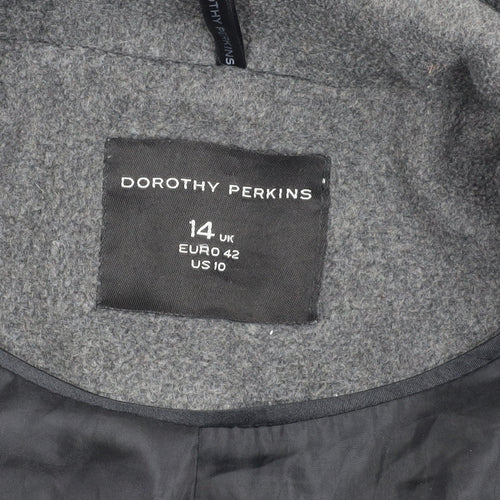 Dorothy Perkins Women’s Grey Size 14 Mid-Length Coat Workwear