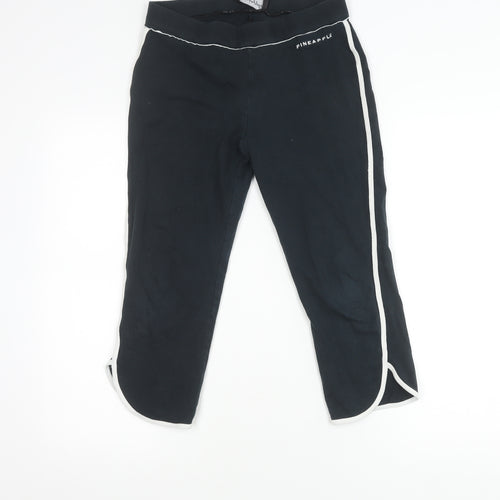 Pineapple Womens Black Track Pants S Dance Yoga Activewear Cotton