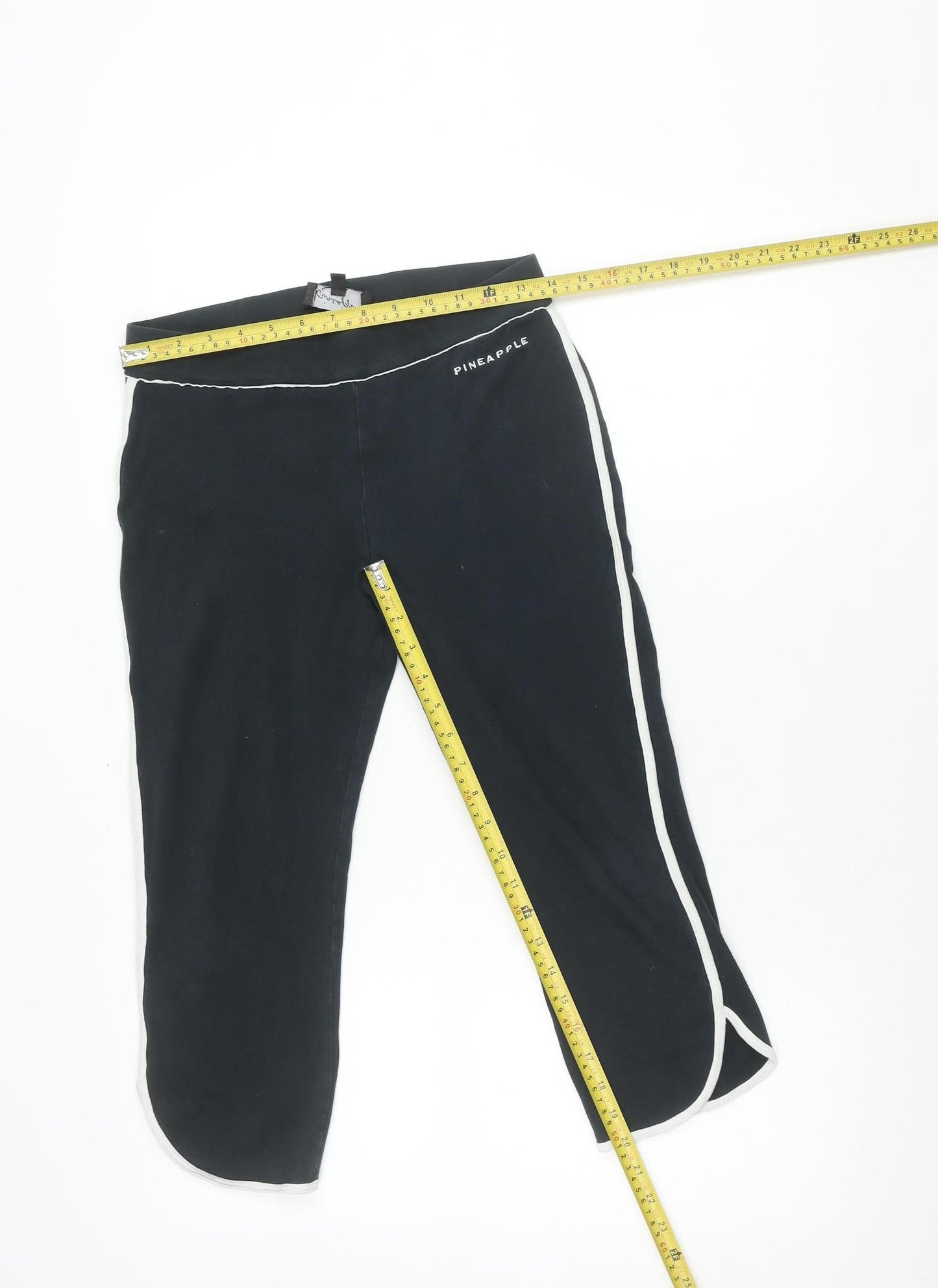 Pineapple Womens Black Track Pants S Dance Yoga Activewear Cotton