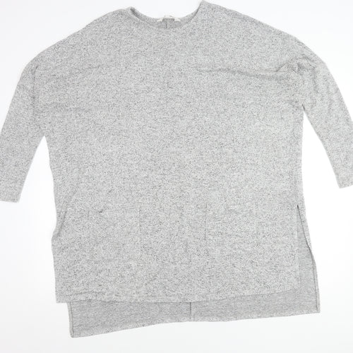 Apricot Women’s Grey Tunic Jumper Size 12 Crew Neck Relaxed Fit
