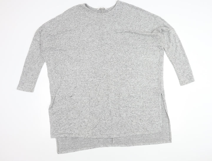 Apricot Women’s Grey Tunic Jumper Size 12 Crew Neck Relaxed Fit