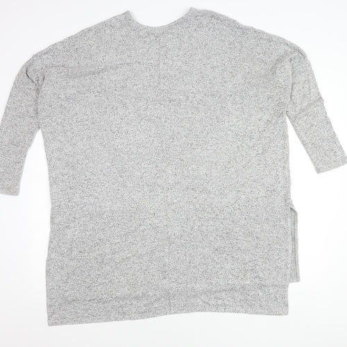 Apricot Women’s Grey Tunic Jumper Size 12 Crew Neck Relaxed Fit
