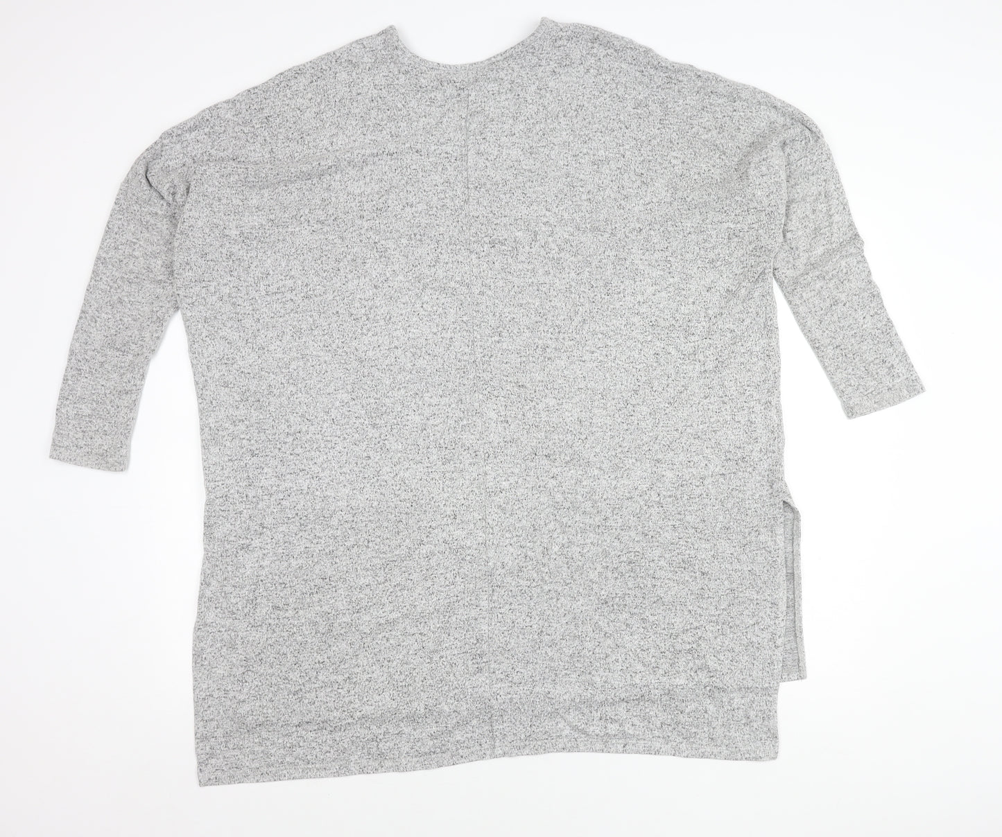 Apricot Women’s Grey Tunic Jumper Size 12 Crew Neck Relaxed Fit
