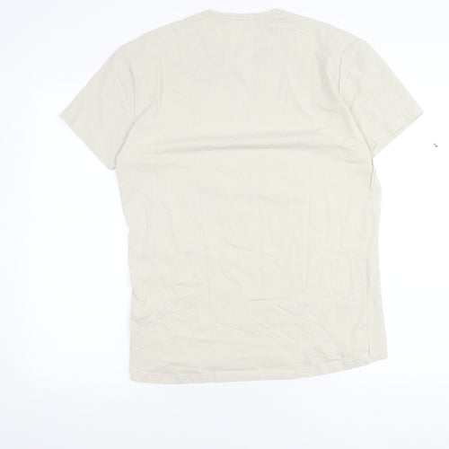 Afrika Joe Men's Beige Lion Graphic T-Shirt Size L Cotton Blend