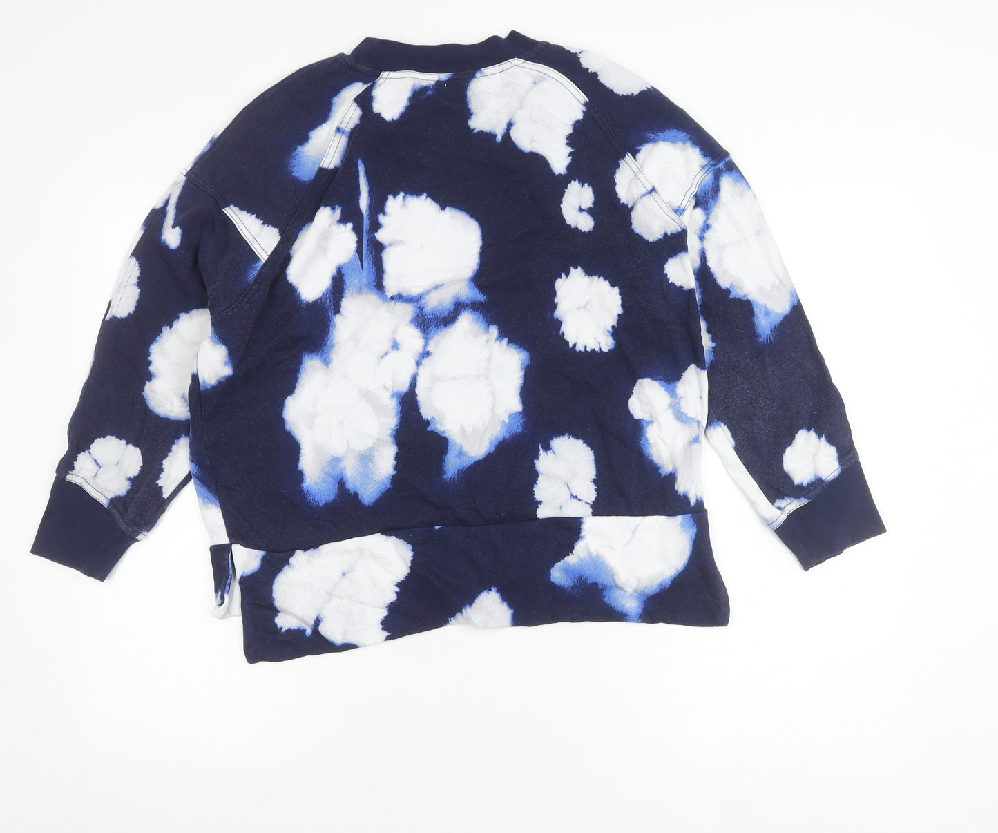 Kin Womens Blue Tie Dye Cotton Pullover Sweatshirt XS