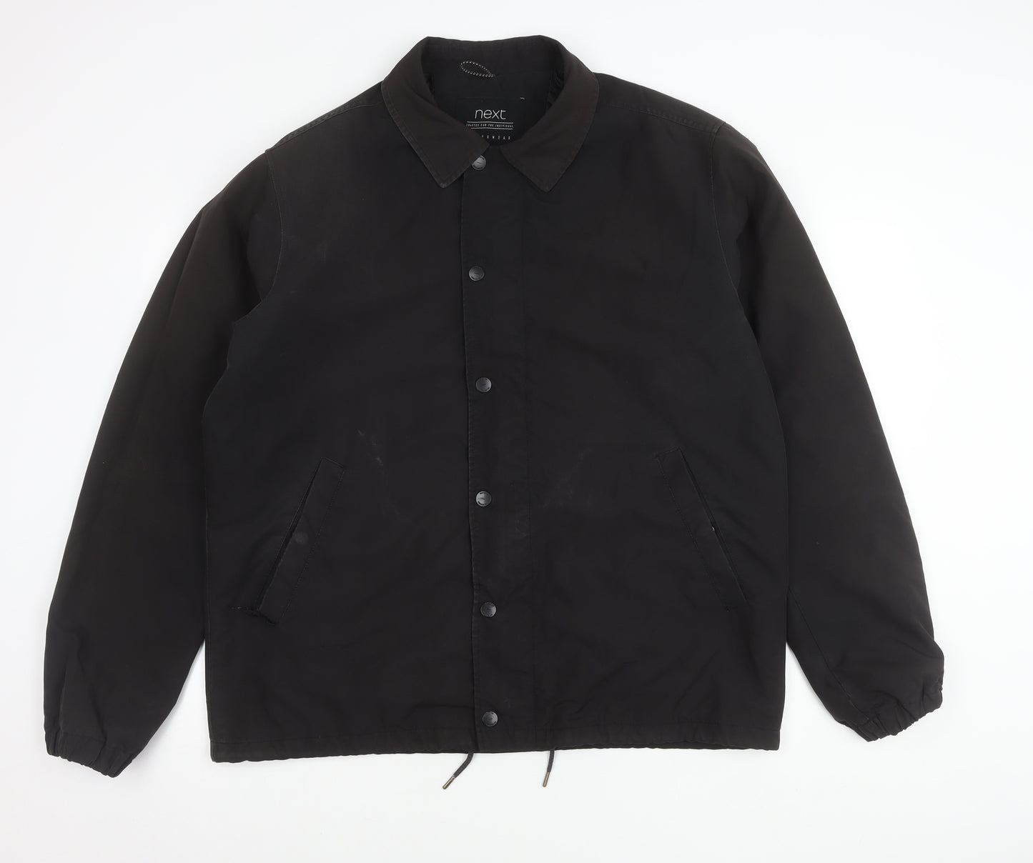 Next Men's Black XL Basic Jacket Polyester Snap Fastening