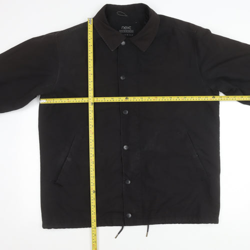 Next Men's Black XL Basic Jacket Polyester Snap Fastening