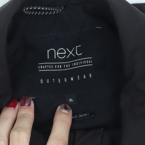 Next Men's Black XL Basic Jacket Polyester Snap Fastening