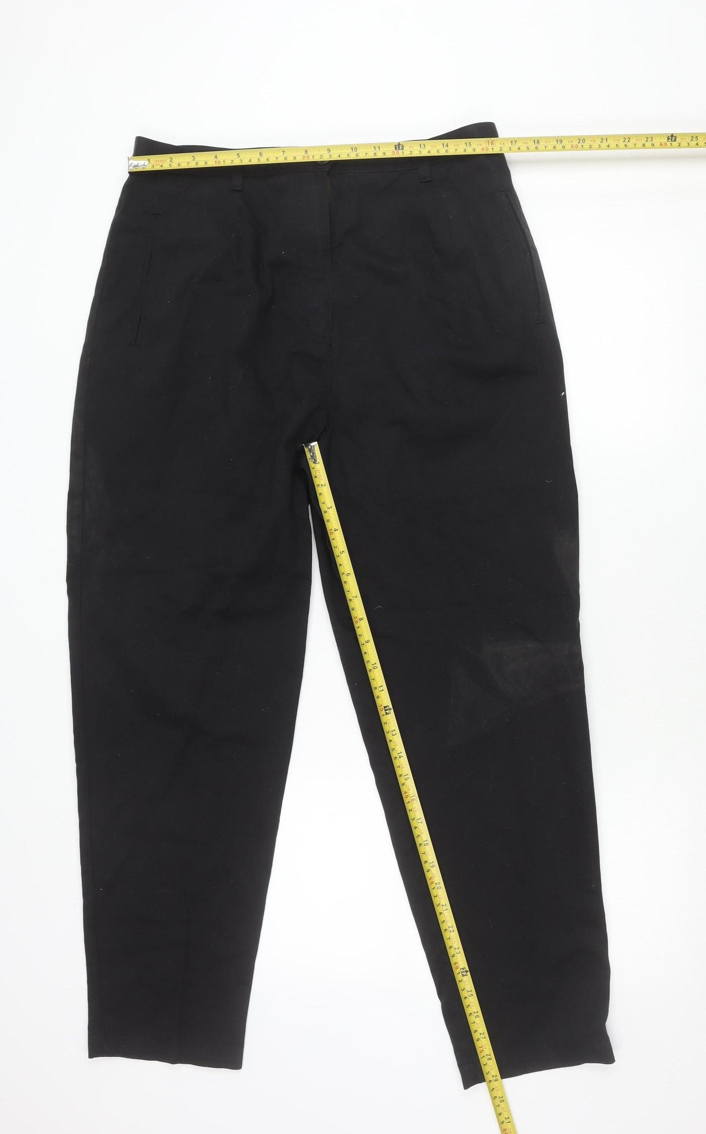 Casual Club Men’s Black Cotton Chino Trousers Size 16 Regular Fit