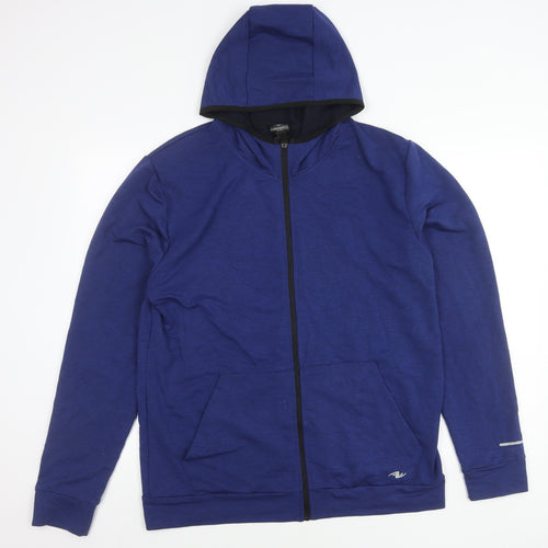 Athletic Works Men’s Blue Full Zip Hooded Jacket M Lightweight