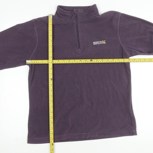 Regatta Womens Purple Fleece Sweatshirt UK 12 1/4 Zip Outdoor Pullover