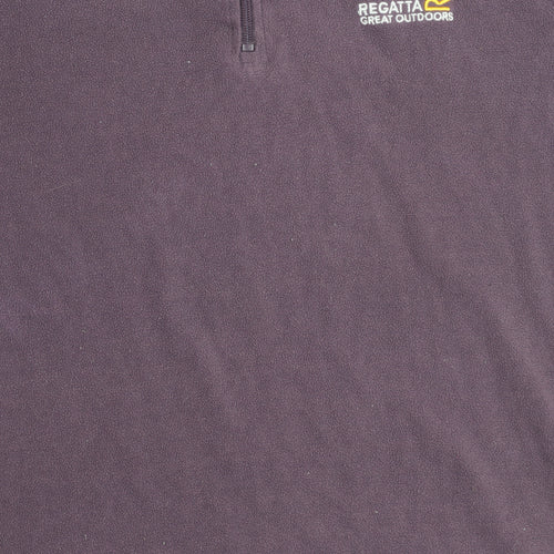 Regatta Womens Purple Fleece Sweatshirt UK 12 1/4 Zip Outdoor Pullover