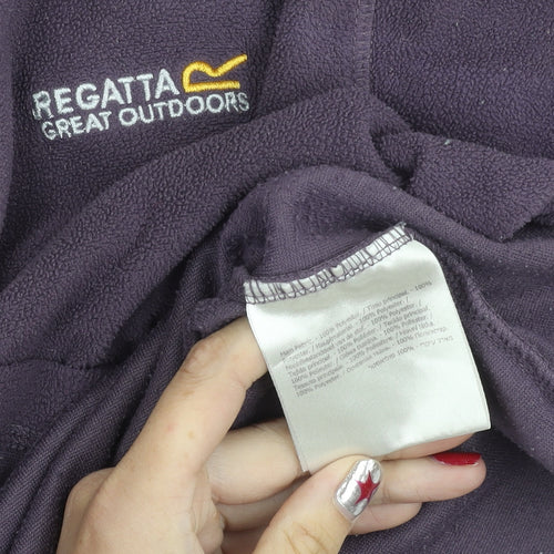 Regatta Womens Purple Fleece Sweatshirt UK 12 1/4 Zip Outdoor Pullover
