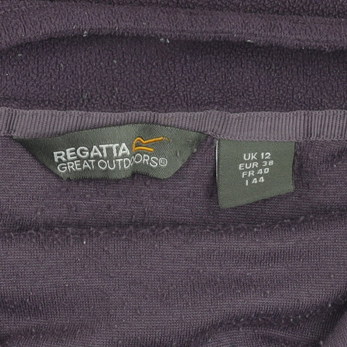 Regatta Womens Purple Fleece Sweatshirt UK 12 1/4 Zip Outdoor Pullover