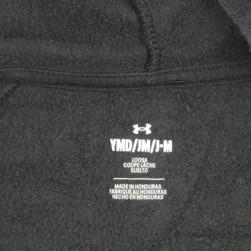 Under Armour Boys Black Full Zip Hoodie Jacket, Size 10-11 Years