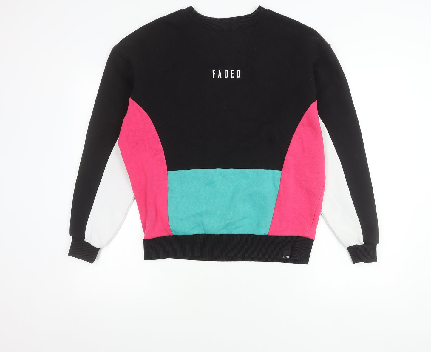 Faded Womens Small Multicoloured Crew Neck Sweatshirt