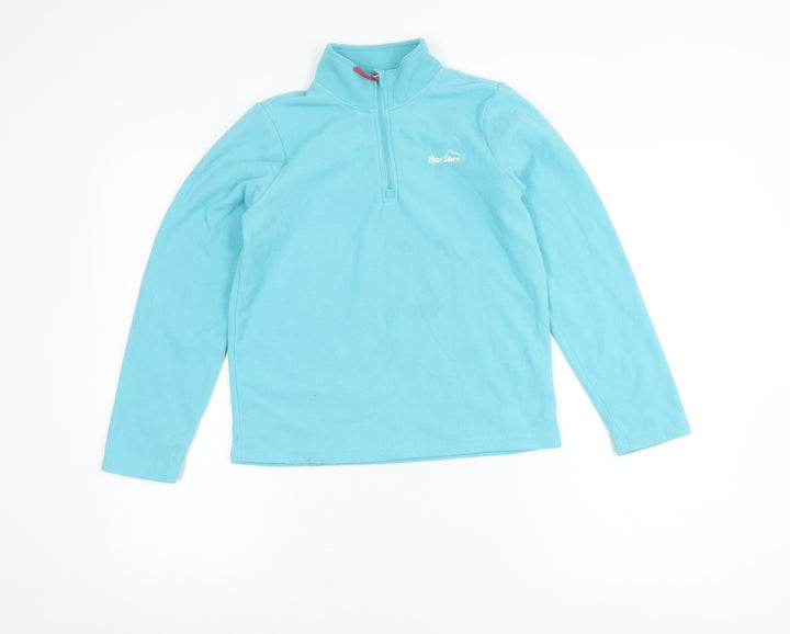 Peter Storm Girls Blue Fleece Pullover Sweatshirt 11 Years Hiking Outdoor
