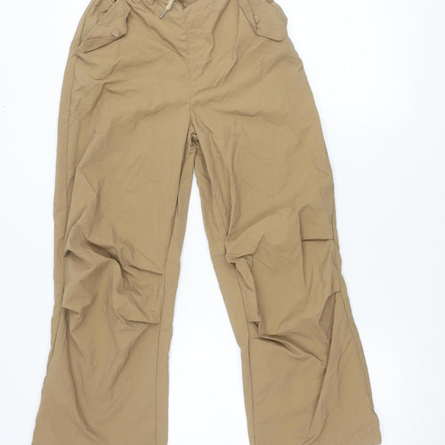 Rolanko Boys Beige Cargo Trousers 12 Years Elastic Waist Nylon