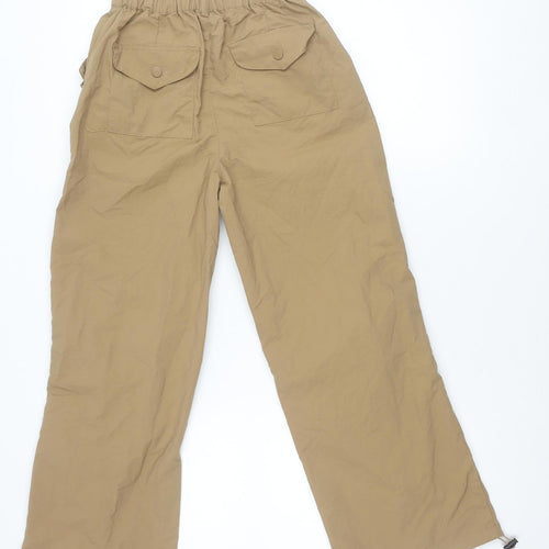 Rolanko Boys Beige Cargo Trousers 12 Years Elastic Waist Nylon