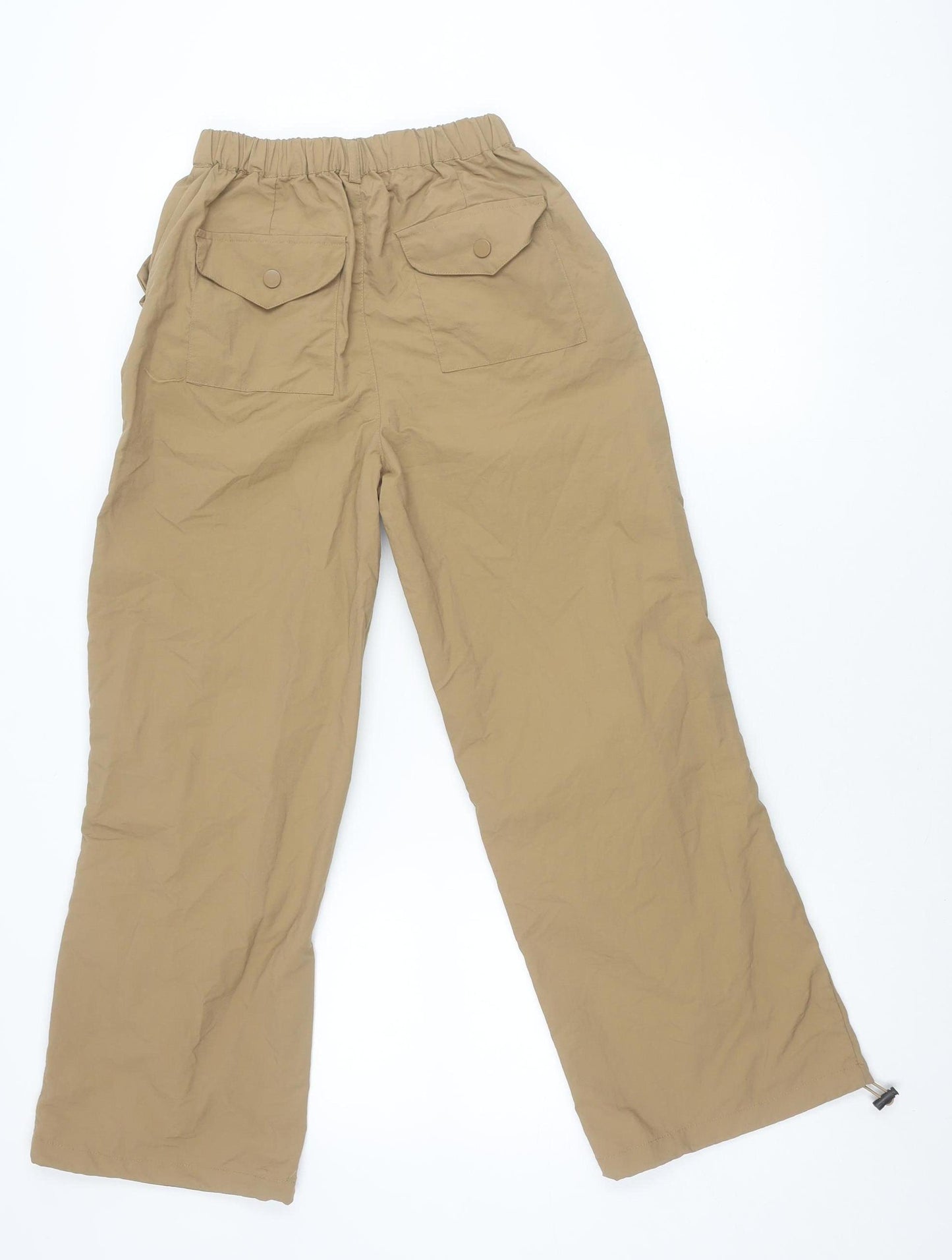 Rolanko Boys Beige Cargo Trousers 12 Years Elastic Waist Nylon