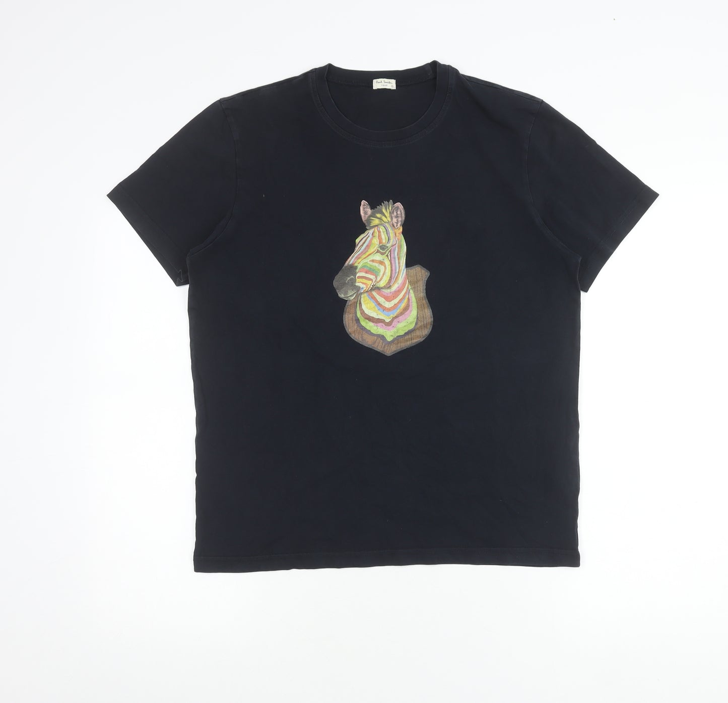 Paul Smith Men’s Black Zebra Graphic Cotton T-Shirt Size S