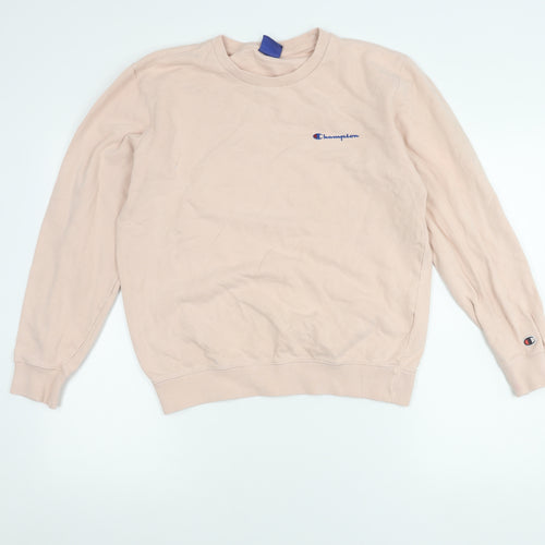 Champion Women’s Pink Small Pullover Sweatshirt Logo Crew Neck