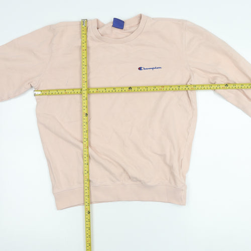 Champion Women’s Pink Small Pullover Sweatshirt Logo Crew Neck