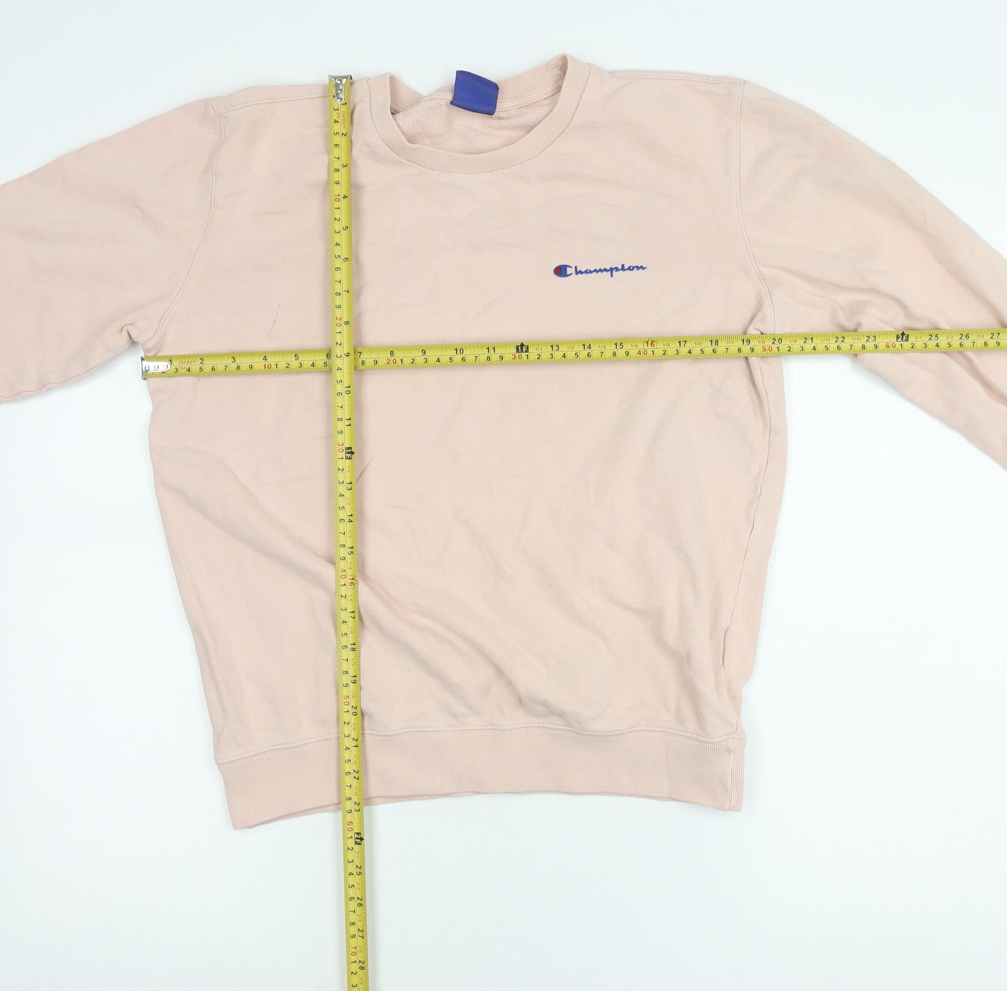 Champion Women’s Pink Small Pullover Sweatshirt Logo Crew Neck