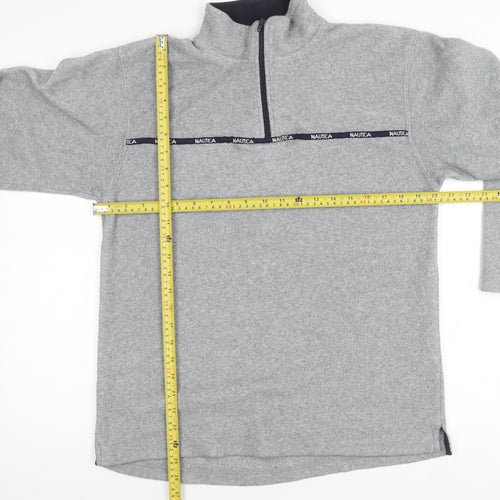 Nautica Men’s Grey Fleece 1/4 Zip Pullover Sweatshirt Size L