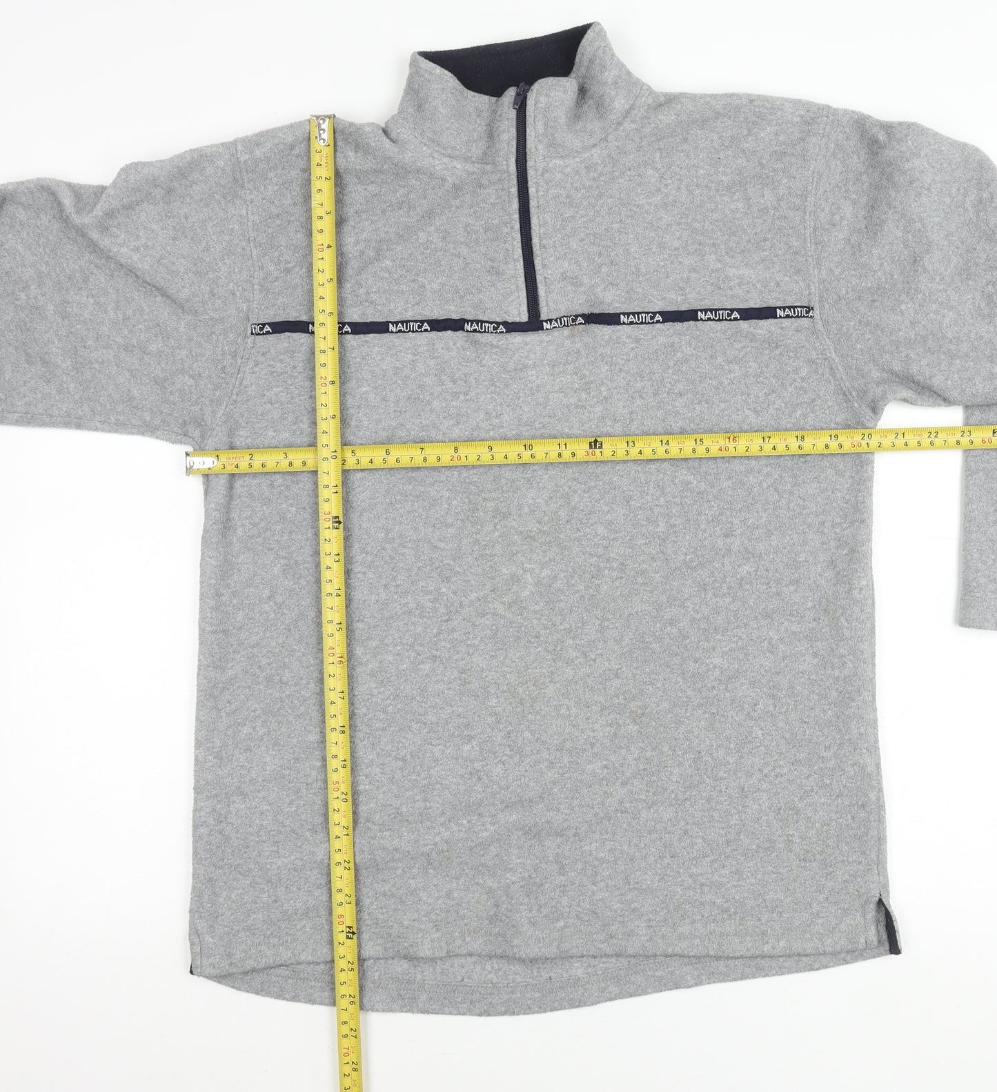 Nautica Men’s Grey Fleece 1/4 Zip Pullover Sweatshirt Size L