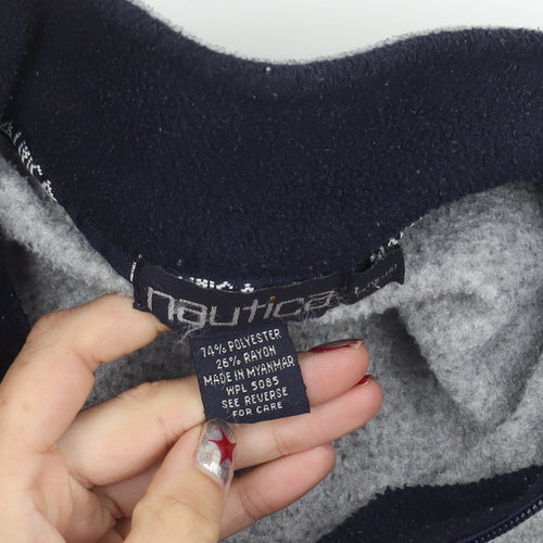 Nautica Men’s Grey Fleece 1/4 Zip Pullover Sweatshirt Size L