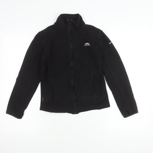 Trespass Boys Black 2XS Fleece Full Zip Outdoor Jacket with Thumb Holes