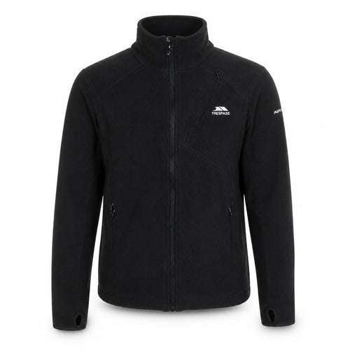 Trespass Boys Black 2XS Fleece Full Zip Outdoor Jacket with Thumb Holes