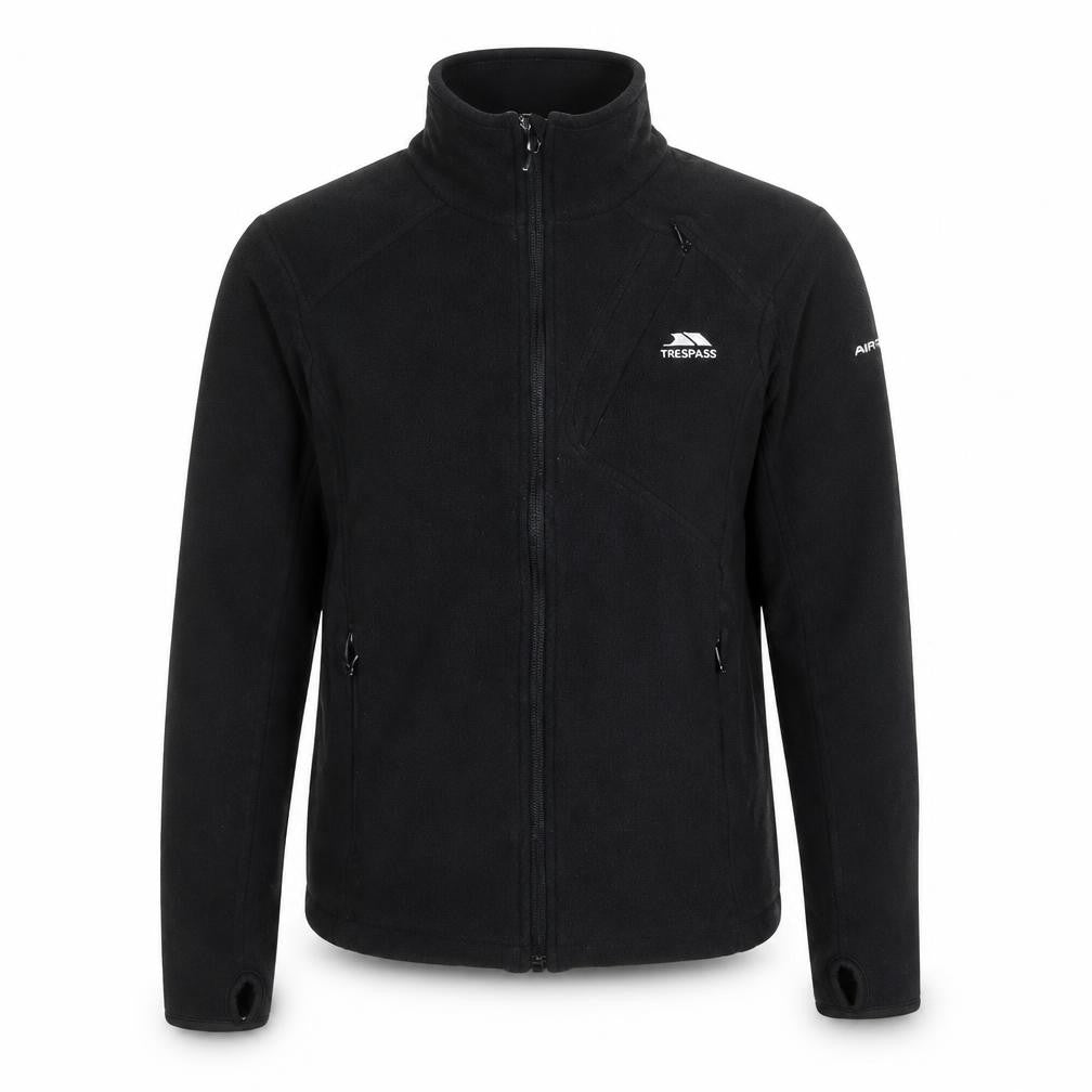 Trespass Boys Black 2XS Fleece Full Zip Outdoor Jacket with Thumb Holes
