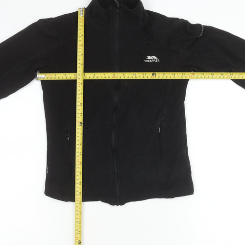 Trespass Boys Black 2XS Fleece Full Zip Outdoor Jacket with Thumb Holes