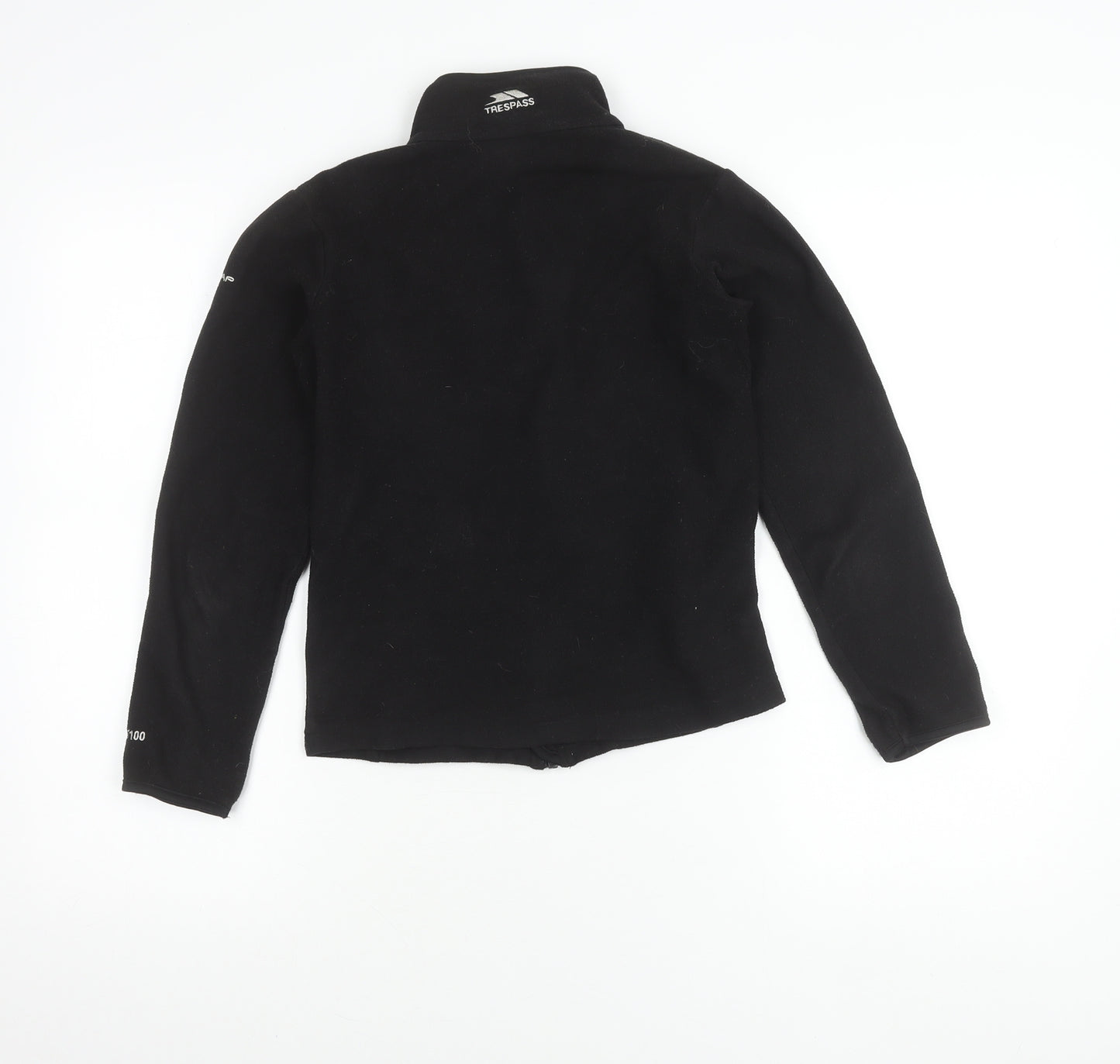 Trespass Boys Black 2XS Fleece Full Zip Outdoor Jacket with Thumb Holes