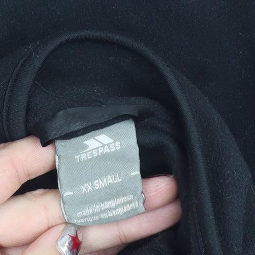 Trespass Boys Black 2XS Fleece Full Zip Outdoor Jacket with Thumb Holes