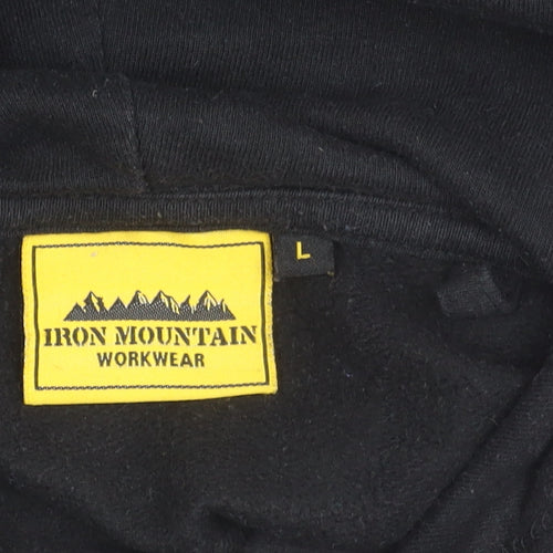 Iron Mountain Men's Black Pullover Hoodie L Fleece Workwear