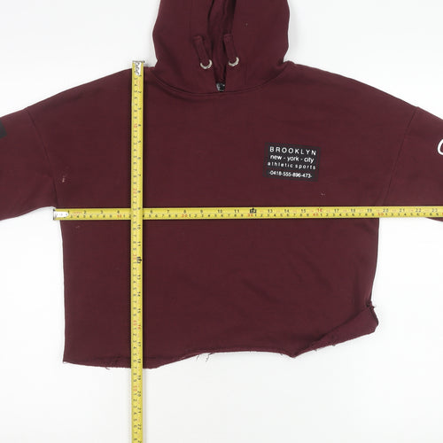 New Look Girls Red Pullover Hoodie 14-15 Yrs Brooklyn Graphic Print