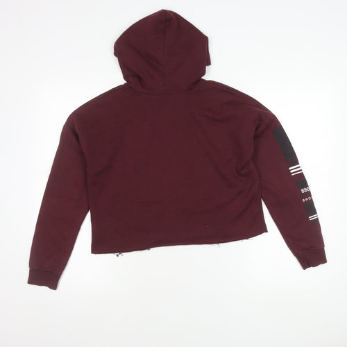 New Look Girls Red Pullover Hoodie 14-15 Yrs Brooklyn Graphic Print