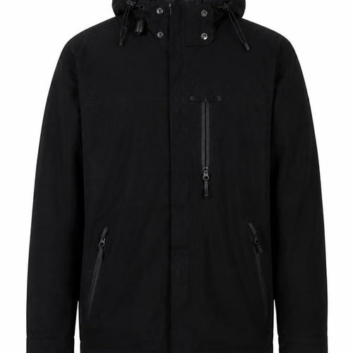 F.F.P Men’s Black Parka Jacket Small Hooded Casual Coat