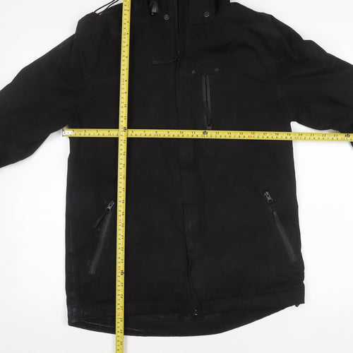 F.F.P Men’s Black Parka Jacket Small Hooded Casual Coat